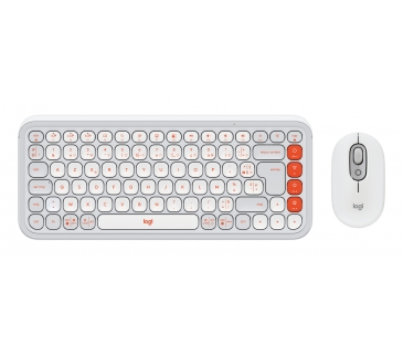 Clavier Logitech POP ICON COMBO MOUSE AND KB OFF WHITE-FR - Logitech