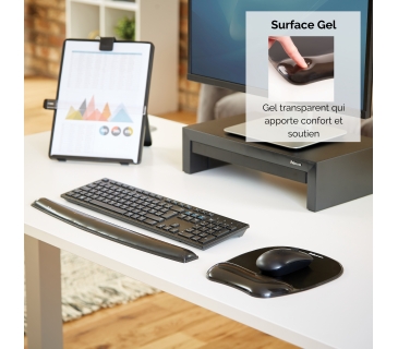 Tapis souris Fellowes Crystal Gel Handgelenkauflage, Black