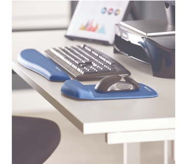 Tapis souris Fellowes Plushtouch Handgelenkauflage+blau