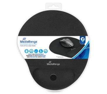 Tapis souris MediaRange MediaRange Mausunterlage Ergonomisch Handgelenkauslage schwa