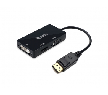 Adaptateur Ecran Equip Displayport-HDMI/VGA/DVI Adapter St/Bu Black - Equip