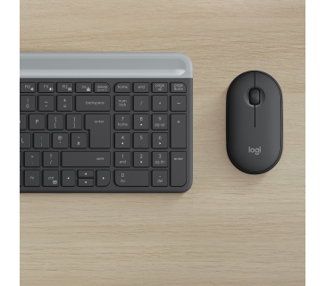 Clavier Microsoft Slim Wireless Keyboard and Mouse Combo MK470 - GRAPHITE - NL