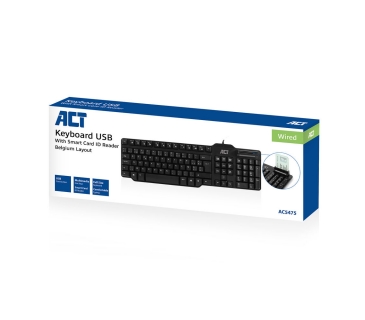 Clavier oem Keyboard Belgium lay-out USB Smart CardID Reader