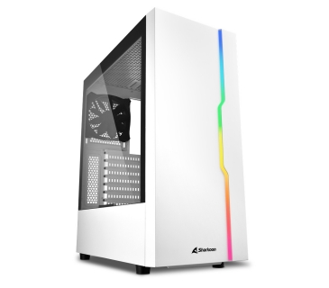 Boîtier Sharkoon RBG ATX Midi Tower White 40,0x19,0x45,6cm