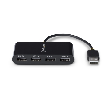 Câble USB STARTECH.COM 4-Port USB 2.0 Hub USB Bus Powered Small Travel Mini USB Hub Multi-Port USB 2.0 Splitter Portable USB Hub - Startech