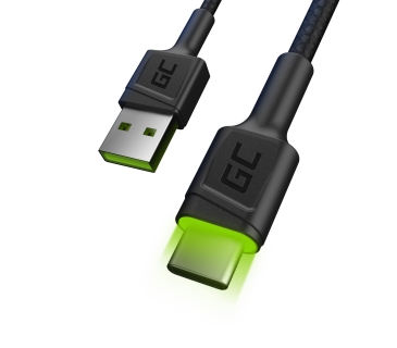 Charger GreenCell USB-A to USB-C (ST - ST) 2m GreenCell Backlight Green LED Black