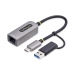 STARTECH.COM 2.5GbE USB-C to Ethernet Adapter with USB-A Converter NBASE-T NIC USB 3.0 Type-C 2.5/1G Multi Speed Network