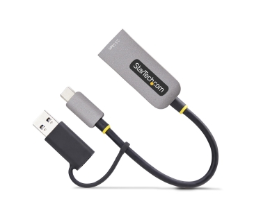 Câble USB STARTECH.COM 2.5GbE USB-C to Ethernet Adapter with USB-A Converter NBASE-T NIC USB 3.0 Type-C 2.5/1G Multi Speed Network
