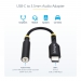 STARTECH.COM USB-C to 3.5mm TRRS Headphone/Headset Jack Audio Adapter USB Type-C Aux Dongle Hi-Fi 32-bit DAC For PC/Phone