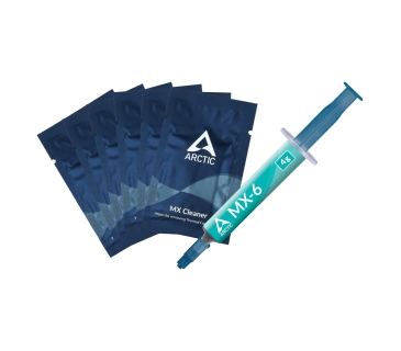 Pâte thermique Arctic Thermal paste ARCTIC MX-6 (4 gr.) with 6 pcs MX Cleaner - ACTCP00084A - Arctic