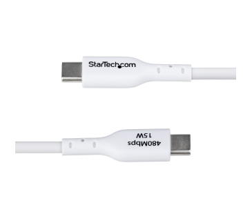 Câble USB STARTECH.COM 2m 6.6ft USB-A to USB-C Charging Cable Charge & Sync 3A USB 2.0 TPE Jacket White USB Charging Cord