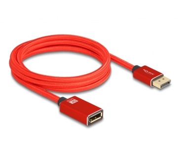 Câble Ecran DELOCK DisplayPort Verlängerungskabel 8K 60Hz 2m rot Metall