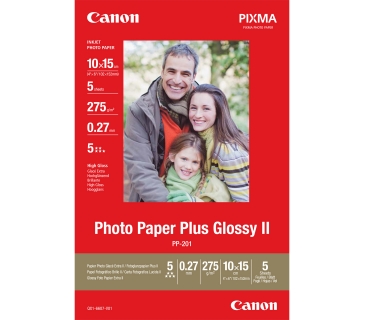 Cartouche d encre Canon PP-201 glossy photo paper 10x15cm 5 sheets - Canon