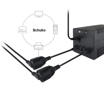 Multiprise Equip Netzkabel Anschl, C14 -> CEE7/3 0,25m schwarz