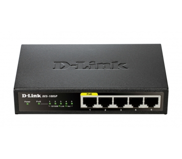 Hub Switch D-Link 5-Port Fast Ethernet PoE Desktop Switch - D-Link