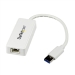 USB 3.0 to Gigabit Ethernet Adapter NIC w USB Port - White - Startech