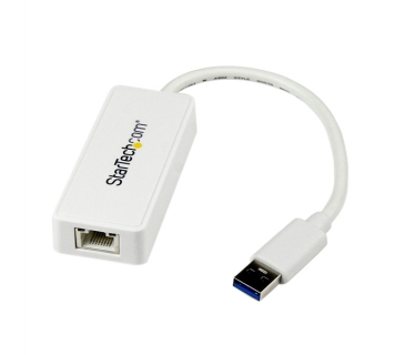 Câble USB USB 3.0 to Gigabit Ethernet Adapter NIC w USB Port - White - Startech