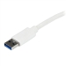 USB 3.0 to Gigabit Ethernet Adapter NIC w USB Port - White - Startech