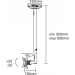 Newstar LCD ceiling mount C050SILVER 10-30 ,20 kg,50-85 cm,si - Newstar