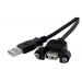 3 ft Panel Mount USB Cable A to A - F M - Startech