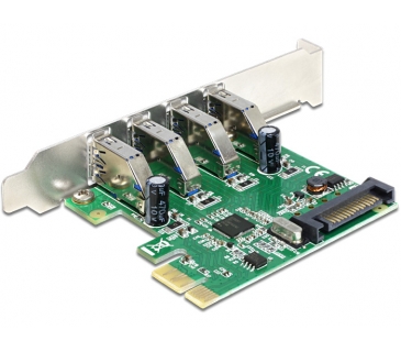 Controlleur Delock PCI Expr Card4x USB3.0 ext +LowProfile - Delock