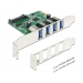 Controlleur Delock PCI Expr Card4x USB3.0 ext +LowProfile - Delock