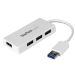 Portable 4 Port SuperSpeed Mini USB 3.0 Hub - White - Startech