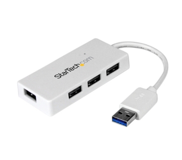 HUB Adapter USB / A / C Multi Portable 4 Port SuperSpeed Mini USB 3.0 Hub - White - Startech