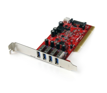 Câble USB 4 Port PCI SuperSpeed USB 3.0 Adapter Card with SATA / SP4 Power - Startech