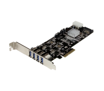 Câble USB 4 Port Dual Bus PCIe SuperSpeed USB 3.0 Adapter Card with LP - Startech