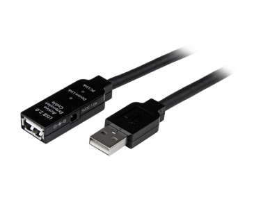 Câble USB 5m USB 2.0 Active Extension Cable M/F - 5 meter USB A Male to USB A Female USB 2.0 Repeater / Extender Cable - Black - 15ft - Startech
