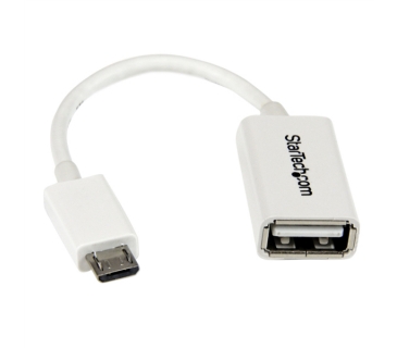 Câble USB 5in White Micro USB to USB OTG Host Adapter MF - Micro USB Male to USB A Female On-The-Go Host Cable Adapter - White - Startech