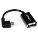 5in Right Angle Micro USB to USB OTG Host Adapter MF - Angled Micro USB Male to USB A Female On-The-Go Host Cable Adapter - Startech