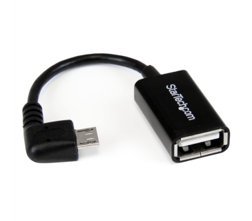 Câble USB 5in Right Angle Micro USB to USB OTG Host Adapter MF - Angled Micro USB Male to USB A Female On-The-Go Host Cable Adapter - Startech