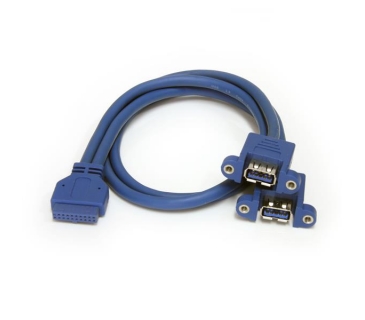Câble USB 2 Port Panel Mount USB 3.0 Cable - USB A to Motherboard Header Cable F/F - Startech