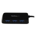 Portable 4 Port SuperSpeed Mini USB 3.0 Hub - Black - Startech