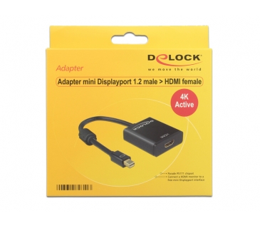 Adaptateur Ecran Delock Displayport Adaptermini DP - HDMI 4K aktiv - Delock