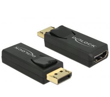 Adaptateur Ecran Delock DisplayPort Adapter 1.2 HDMI 4K Passiv Black - Delock