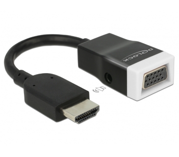 Adaptateur Ecran Delock HDMI Adapterkabel Delock-A St VGA Buchse/Audio screwless - Delock